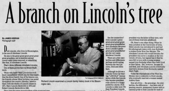 A branch on Lincoln's Tree